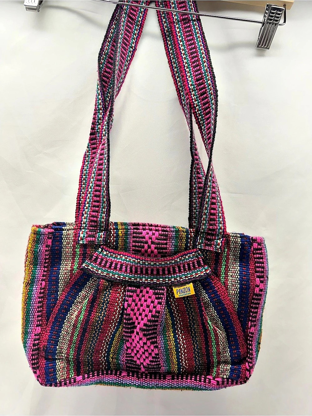 Pinzon Woven Tote Bag in Pink & Multicolor